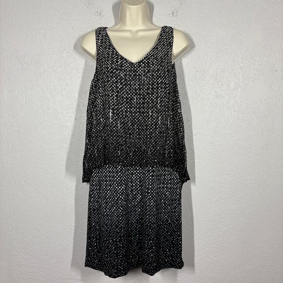 WHBM Tank Dress Sparkle Sleeveless Casual V Neck - S - Picture 1 of 14